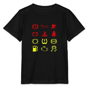 Car indicator lights abstract motif - Stanley/Stella MINI CREATOR Kids’ T-Shirt - black - Front - Mikhail (115cm)
