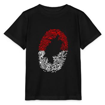 Hessen flag fingerprint state outline - Stanley/Stella MINI CREATOR Kids’ T-Shirt - black - Front - Mikhail (115cm)