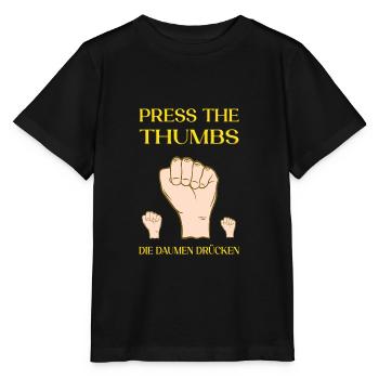 Press the thumbs. Die Daumen drücken - Stanley/Stella Kinder T-Shirt MINI CREATOR  - Schwarz - Vorne - Mikhail (115cm)