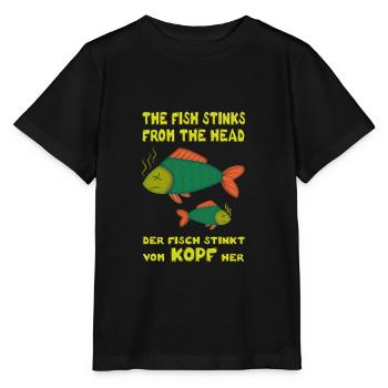 The fish stinks from the head. Fisch stinkt Kopf - Stanley/Stella Kinder T-Shirt MINI CREATOR  - Schwarz - Vorne - Mikhail (115cm)