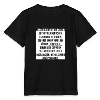 Geduld - gutmütig - loslassen - zurückkommen - Stanley/Stella Kinder T-Shirt MINI CREATOR  - Schwarz - Vorne - Mikhail (115cm)