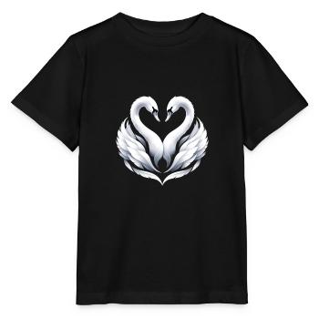 Swan, these two swans form a heart for you - Stanley/Stella MINI CREATOR Kids’ T-Shirt - black - Front - Mikhail (115cm)