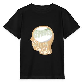 Matcha Brain Matcha Latte Abstract Matcha Thought - Stanley/Stella MINI CREATOR Kids’ T-Shirt - black - Front - Mikhail (115cm)