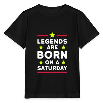 Les légendes naissent un samedi (lignes, étoiles) - T-shirt bio MINI CREATOR Stanley/Stella Enfant - noir - Devant - Mikhail (115cm)