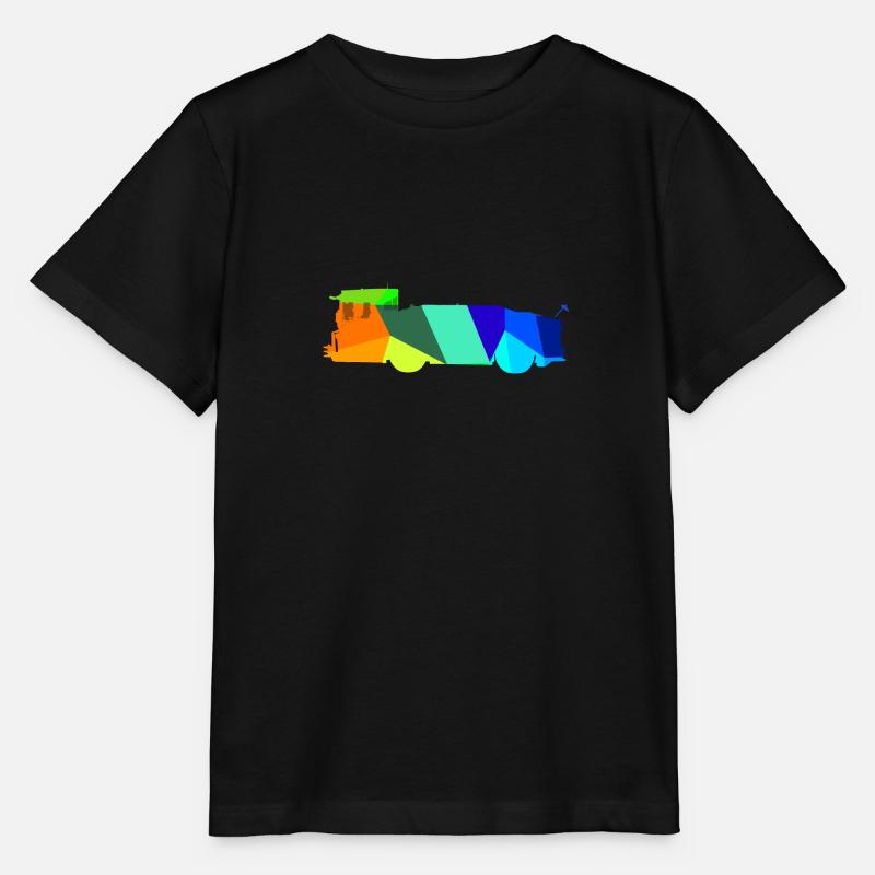 Remorqueur d’avion Rainbow Polygon Runway - T-shirt bio MINI CREATOR Stanley/Stella Enfant - noir