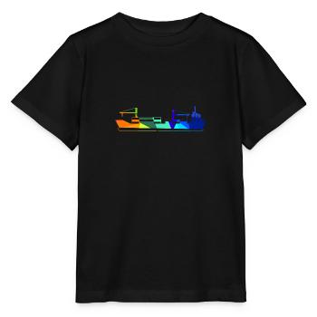 Container Ship Rainbow Polygon Ships - Stanley/Stella MINI CREATOR Kids’ T-Shirt - black - Front - Mikhail (115cm)