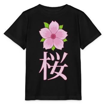 Fleur de cerisier manga - T-shirt bio MINI CREATOR Stanley/Stella Enfant - noir - Devant - Mikhail (115cm)