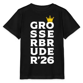 Großer Bruder 2026 Krone - Schwangerschaft Baby - Stanley/Stella Kinder T-Shirt MINI CREATOR  - Schwarz - Vorne - Mikhail (115cm)
