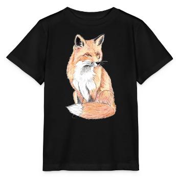 Little forest fox - a gentle companion - Stanley/Stella MINI CREATOR Kids’ T-Shirt - black - Front - Mikhail (115cm)