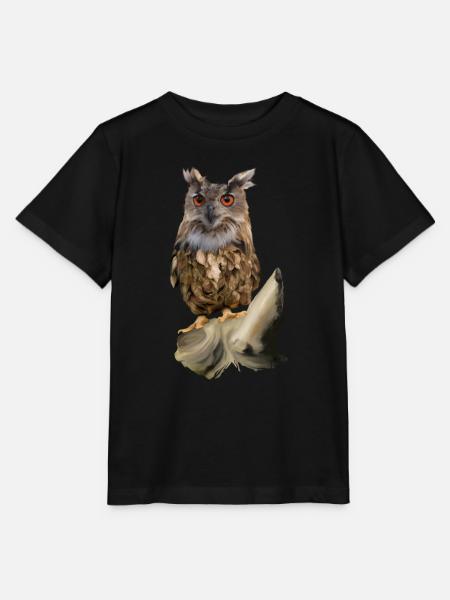 Eule - Stanley/Stella Kinder T-Shirt MINI CREATOR - Schwarz