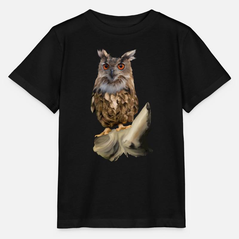 Eule - Stanley/Stella Kinder T-Shirt MINI CREATOR - Schwarz