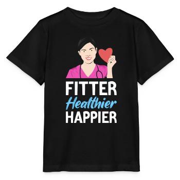 plus en forme, plus en santé, plus heureux - T-shirt bio MINI CREATOR Stanley/Stella Enfant - noir - Devant - Mikhail (115cm)