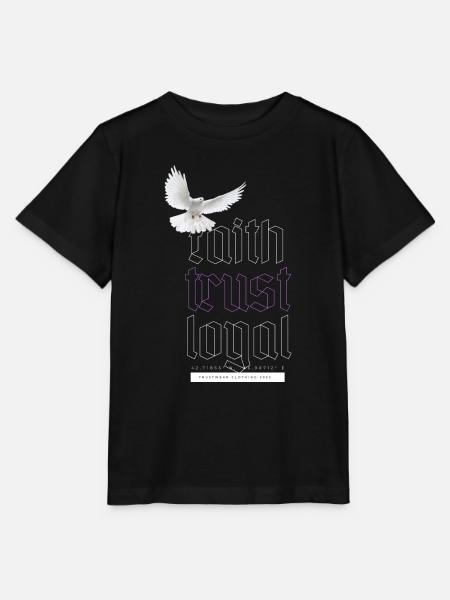 faith trust loyal - Stanley/Stella Kinder T-Shirt MINI CREATOR  - Schwarz