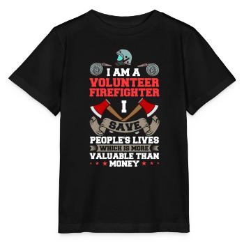 Pompiers volontaires - T-shirt bio MINI CREATOR Stanley/Stella Enfant - noir - Devant - Mikhail (115cm)