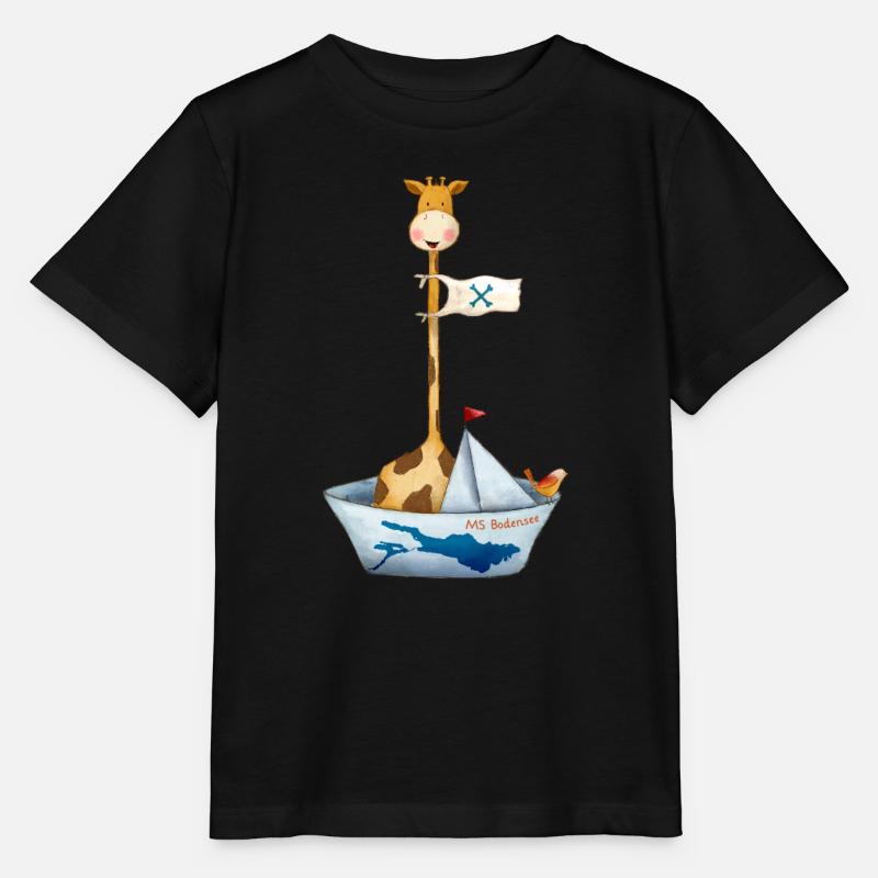 MS Bodensee Giraffe und Vogelfreund auf dem Schiff - Stanley/Stella Kinder T-Shirt MINI CREATOR  - Schwarz