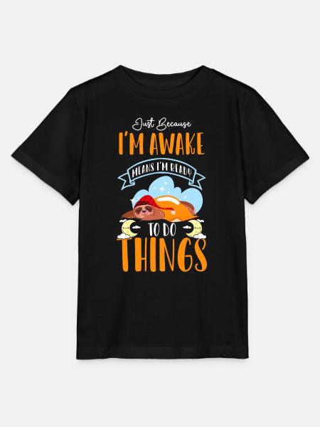 Schlafen Faul - Stanley/Stella Kinder T-Shirt MINI CREATOR - Schwarz