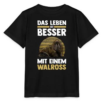 Walross - Stanley/Stella Kinder T-Shirt MINI CREATOR  - Schwarz - Vorne - Mikhail (115cm)