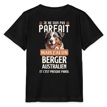 Berger australien chien doux - T-shirt bio MINI CREATOR Stanley/Stella Enfant - noir - Devant - Mikhail (115cm)