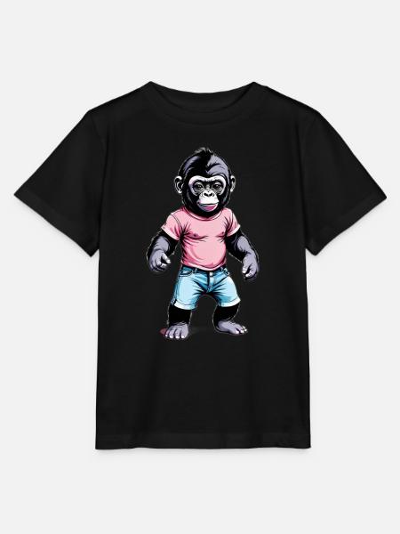 Gorilla Boxer Boxen - Stanley/Stella Kinder T-Shirt MINI CREATOR - Schwarz
