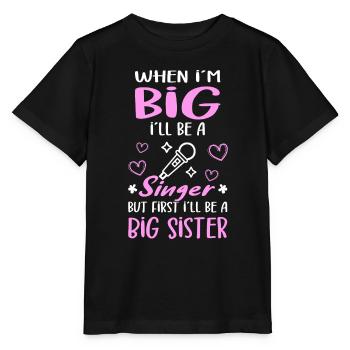 I´ll Be A Big Sister Singer Girls Announcement - Stanley/Stella Kinder T-Shirt MINI CREATOR  - Schwarz - Vorne - Mikhail (115cm)