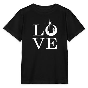 xmas-love christmas gift flu game jesus - Stanley/Stella MINI CREATOR Kids’ T-Shirt - black - Front - Mikhail (115cm)