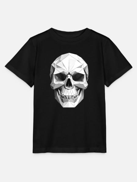 Schädel - Low Poly Design - Stanley/Stella Kinder T-Shirt MINI CREATOR - Schwarz