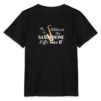 saxophone - T-shirt bio MINI CREATOR Stanley/Stella Enfant - noir - Devant - Mikhail (115cm)