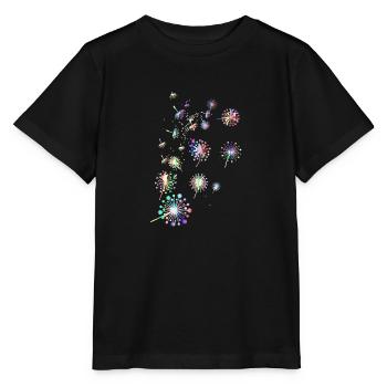 Pissenlit,,Fleur,Coloré,Étoiles - T-shirt bio MINI CREATOR Stanley/Stella Enfant - noir - Devant - Mikhail (115cm)