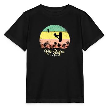 Kite Surfing Surfer Vintage Retro Sunset - Stanley/Stella MINI CREATOR Kids’ T-Shirt - black - Front - Mikhail (115cm)