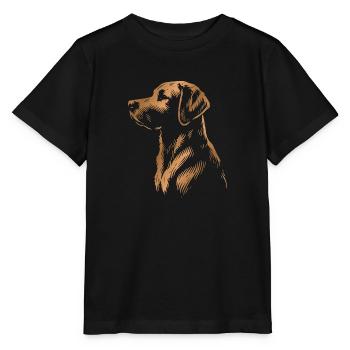 Labrador Drawing Head bronze/copper - Stanley/Stella MINI CREATOR Kids’ T-Shirt - black - Front - Mikhail (115cm)