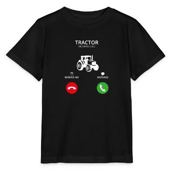 Call Mobile Call tractor tractor farmer - Stanley/Stella MINI CREATOR Kids’ T-Shirt - black - Front - Mikhail (115cm)