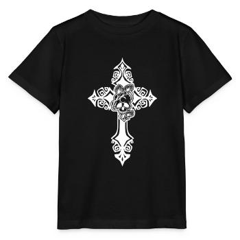 Gotisches Kreuz - Stanley/Stella Kinder T-Shirt MINI CREATOR  - Schwarz - Vorne - Mikhail (115cm)