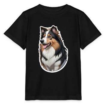 Collie - Stanley/Stella Kinder T-Shirt MINI CREATOR  - Schwarz - Vorne - Mikhail (115cm)