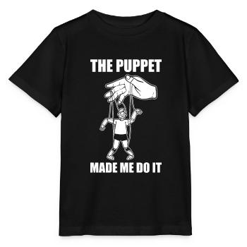Lustiger Bauchredner-Puppenspieler Puppenmacher - Stanley/Stella Kinder T-Shirt MINI CREATOR  - Schwarz - Vorne - Mikhail (115cm)