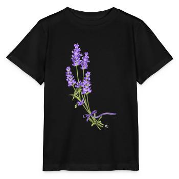 Lavendel Blumen mit einem lila Schleife gebunden - Stanley/Stella Kinder T-Shirt MINI CREATOR  - Schwarz - Vorne - Mikhail (115cm)