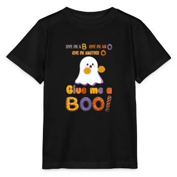 Mignon Halloween Cheerleader Ghost avec pompons - T-shirt bio MINI CREATOR Stanley/Stella Enfant - noir - Devant - Mikhail (115cm)