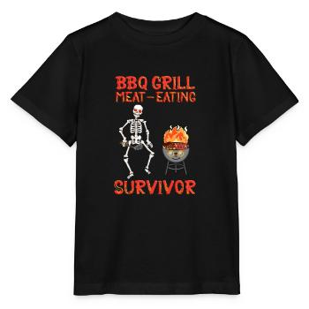 BBQ Grill Mangeur de viande Survivant Squelette - T-shirt bio MINI CREATOR Stanley/Stella Enfant - noir - Devant - Mikhail (115cm)