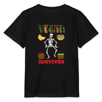 Fruits et légumes squelettes végétaliens survivants – Satire - T-shirt bio MINI CREATOR Stanley/Stella Enfant - noir - Devant - Mikhail (115cm)