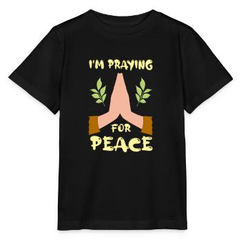 Je prie pour la paix - T-shirt bio MINI CREATOR Stanley/Stella Enfant - noir - Devant - Mikhail (115cm)