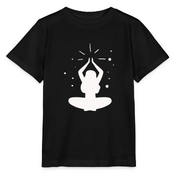 Yoga - Relaxen Lebensqualität - Stanley/Stella Kinder T-Shirt MINI CREATOR  - Schwarz - Vorne - Mikhail (115cm)