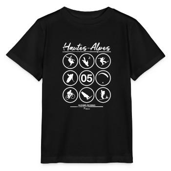 hautes-alpes pictos - T-shirt bio MINI CREATOR Stanley/Stella Enfant - noir - Devant - Mikhail (115cm)