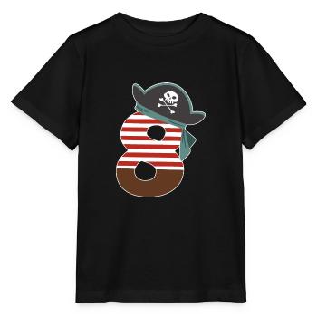 Ich bin Acht 8 / Pirat Geburtstag Party Geschenk - Stanley/Stella Kinder T-Shirt MINI CREATOR  - Schwarz - Vorne - Mikhail (115cm)