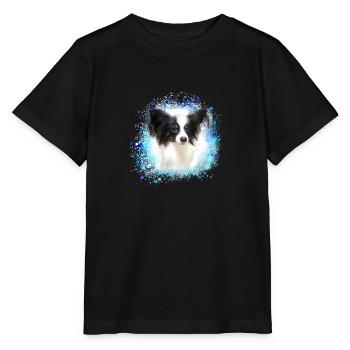 papillon,chien,spitz,zwergspitz,pompon - T-shirt bio MINI CREATOR Stanley/Stella Enfant - noir - Devant - Mikhail (115cm)