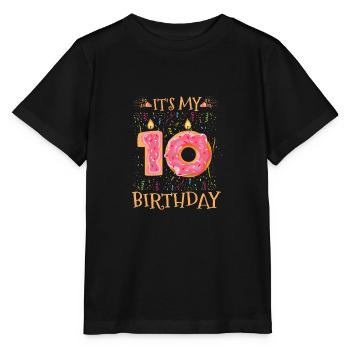 10e anniversaire Bday Dix ans - T-shirt bio MINI CREATOR Stanley/Stella Enfant - noir - Devant - Mikhail (115cm)