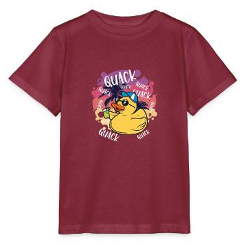 Canard en caoutchouc Canard Canards Idée cadeau - T-shirt bio MINI CREATOR Stanley/Stella Enfant - bordeaux - Devant - Kain (125cm)