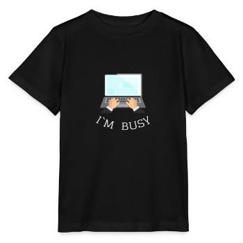 I’M BUSY Gift Idea - T-shirt bio MINI CREATOR Stanley/Stella Enfant - noir - Devant - Mikhail (115cm)