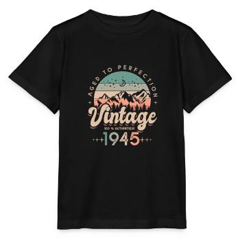 1945 Vintage anniversaire Né en 1945 - T-shirt bio MINI CREATOR Stanley/Stella Enfant - noir - Devant - Mikhail (115cm)