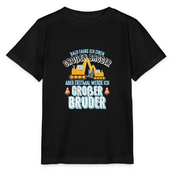 Großer Bruder 2021 Bagger Schwangerschaft Kind - Stanley/Stella Kinder T-Shirt MINI CREATOR  - Schwarz - Vorne - Mikhail (115cm)