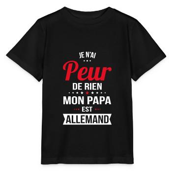 Je n'ai peur de rien mon papa est Allemand - T-shirt bio MINI CREATOR Stanley/Stella Enfant - noir - Devant - Mikhail (115cm)