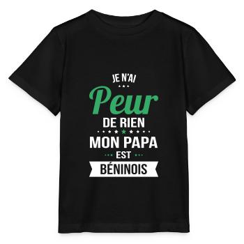 Je n'ai peur de rien mon papa est Béninois - T-shirt bio MINI CREATOR Stanley/Stella Enfant - noir - Devant - Mikhail (115cm)